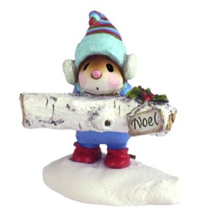 M337 Yule Log- birch log-blue
